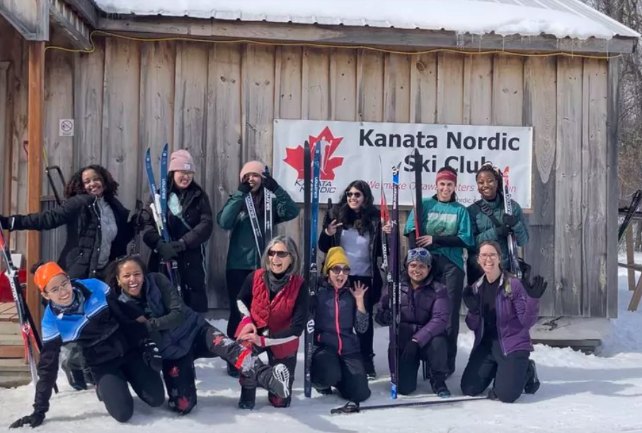 Group of skiers from Women of Colour Remake Wellness