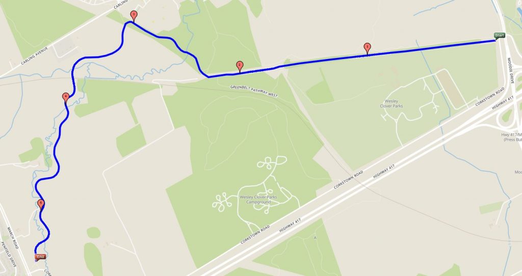 Watts Creek Pathway map